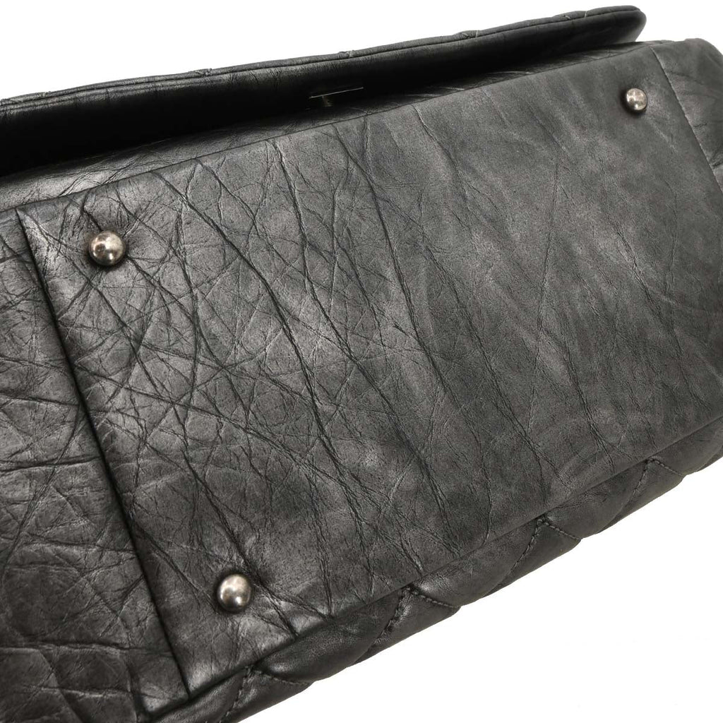 Chanel 2011 Gray Calfskin Pondichery Flap 2way Shoulder Handbag