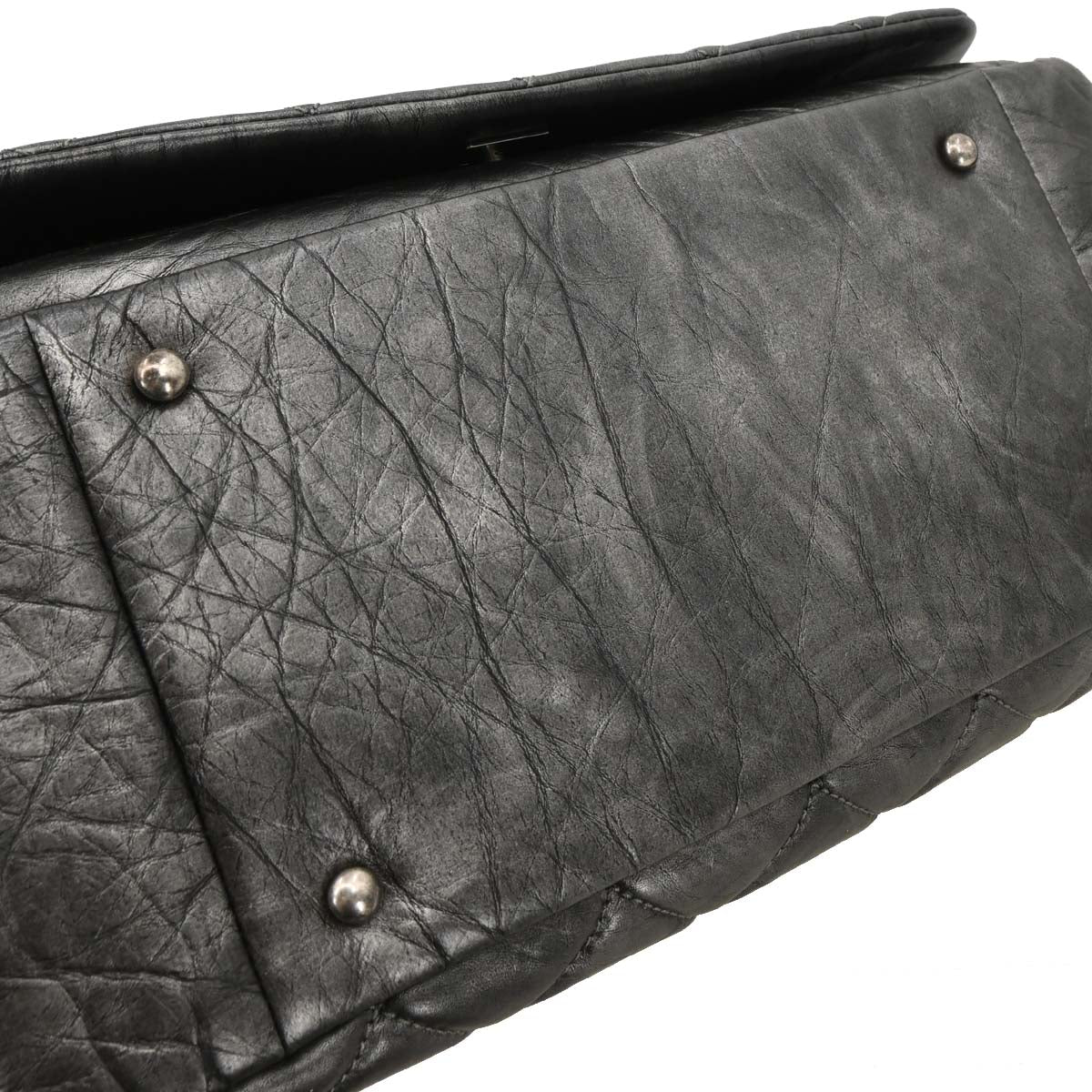 Chanel 2011 Gray Calfskin Pondichery Flap 2way Shoulder Handbag