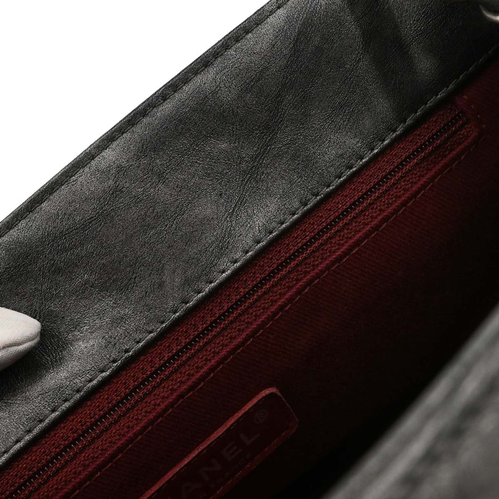 Chanel 2011 Gray Calfskin Pondichery Flap 2way Shoulder Handbag