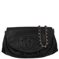 Chanel 2011 Black Caviar Half-Moon WOC Wallet On Chain