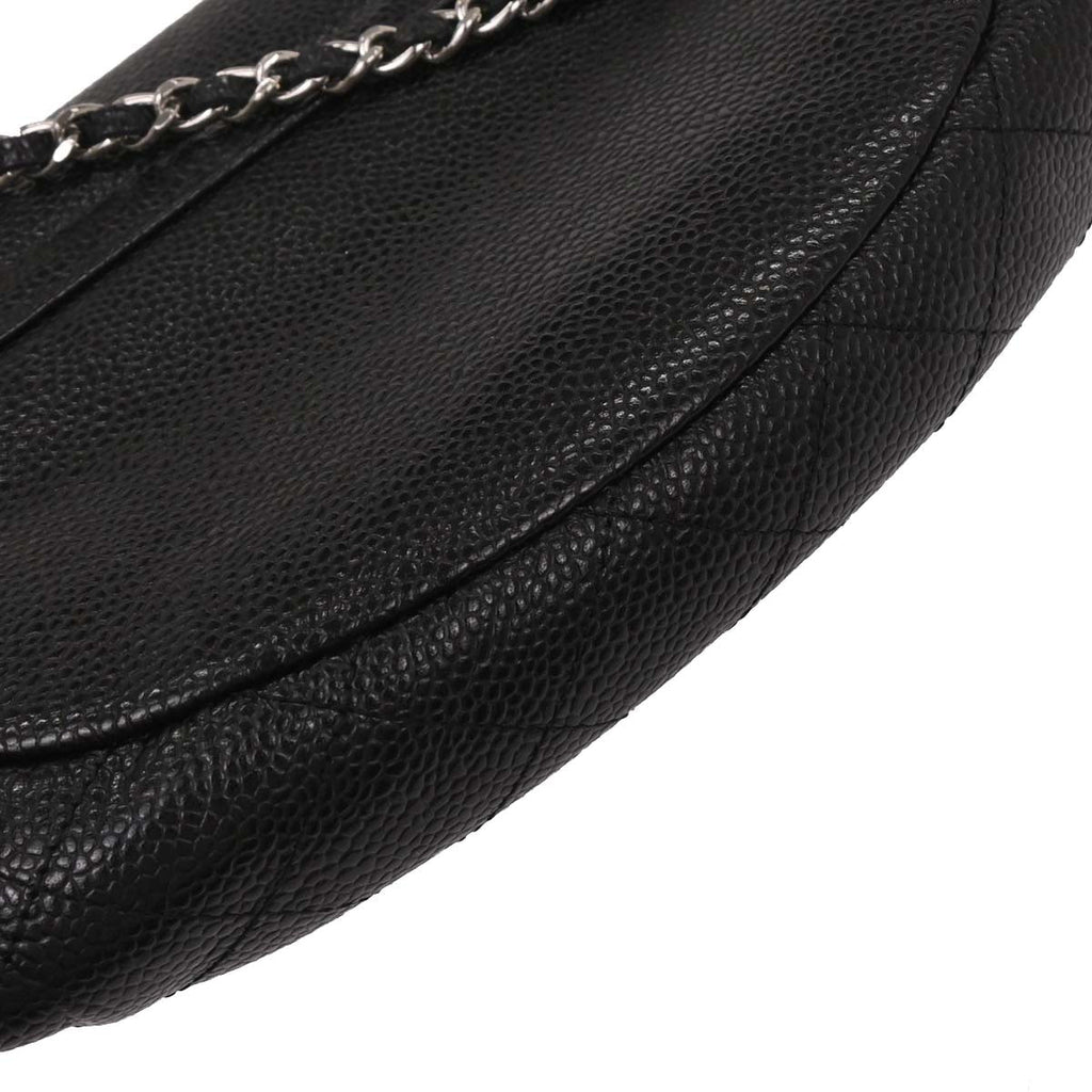 Chanel 2011 Black Caviar Half-Moon WOC Wallet On Chain
