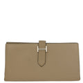Hermes 2011 Gris Tourterelle Chevre Bearn Soufre Bifold Long Wallet
