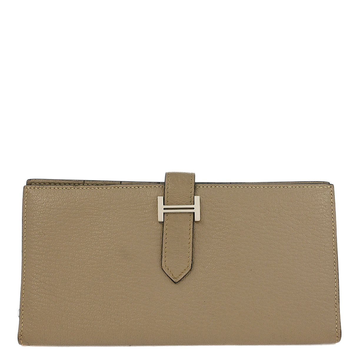 Hermes 2011 Gris Tourterelle Chevre Bearn Soufre Bifold Long Wallet