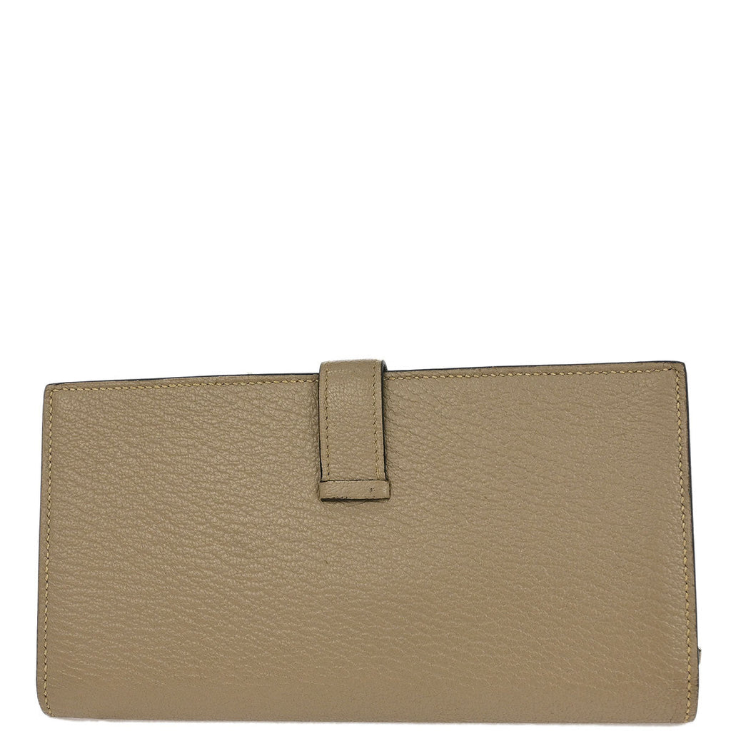 Hermes 2011 Gris Tourterelle Chevre Bearn Soufre Bifold Long Wallet