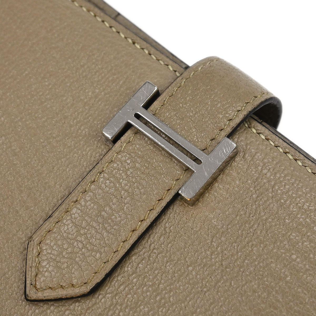 Hermes 2011 Gris Tourterelle Chevre Bearn Soufre Bifold Long Wallet