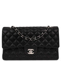 Chanel 2019 Black Lambskin Medium Classic Double Flap Shoulder Bag