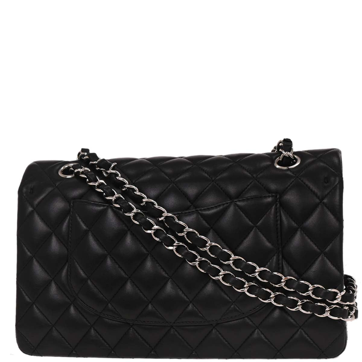 Chanel 2019 Black Lambskin Medium Classic Double Flap Shoulder Bag