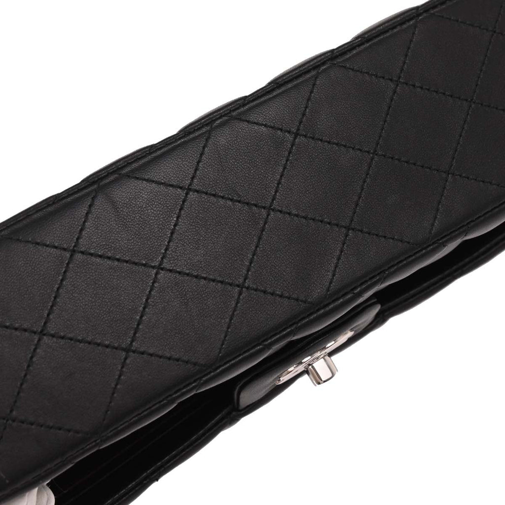 Chanel 2019 Black Lambskin Medium Classic Double Flap Shoulder Bag