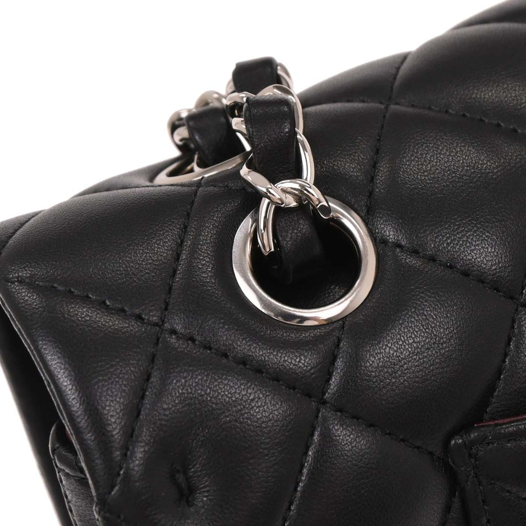 Chanel 2019 Black Lambskin Medium Classic Double Flap Shoulder Bag