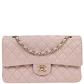 Chanel 2012-2013 Light Pink Lambskin Medium Classic Double Flap Shoulder Bag