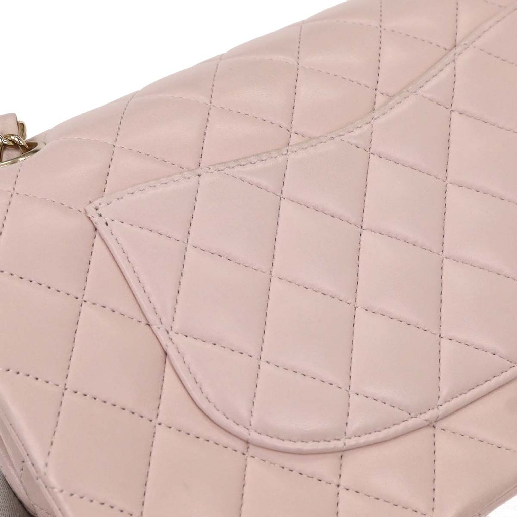Chanel 2012-2013 Light Pink Lambskin Medium Classic Double Flap Shoulder Bag