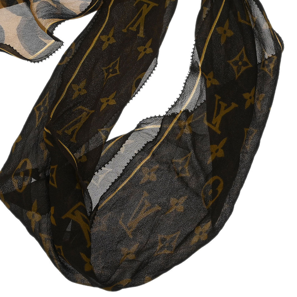 Louis Vuitton Escharpe Monogram Leopard Silk Scarf M72123 Small New