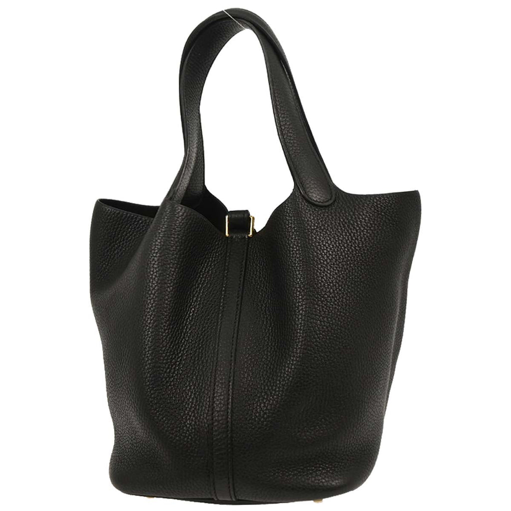 Hermes Black Taurillon Clemence Picotin Lock 22 MM Handbag