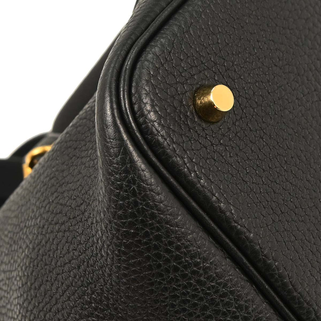 Hermes Black Taurillon Clemence Picotin Lock 22 MM Handbag