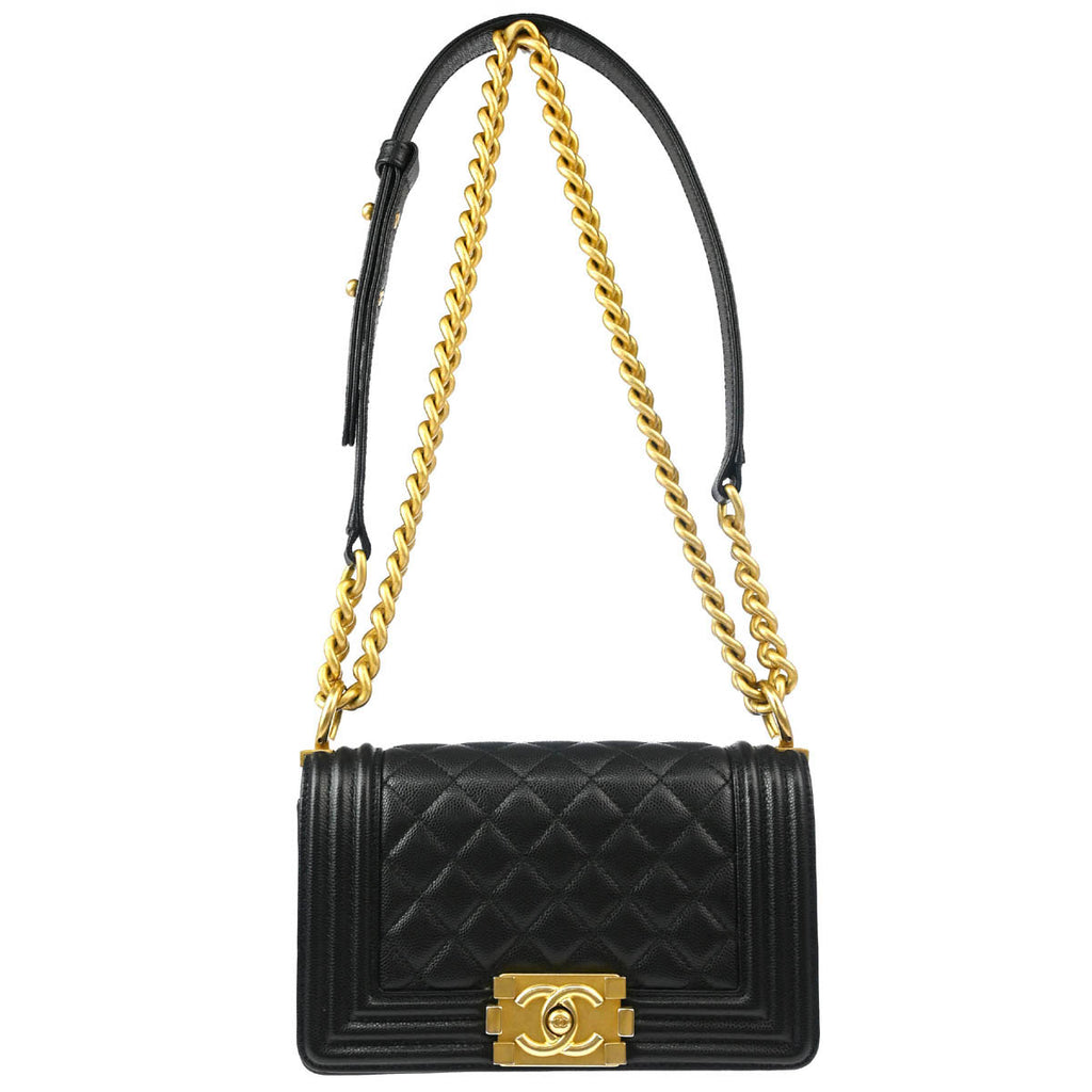 Boy Chanel Black Caviar Small Chain Shoulder Bag