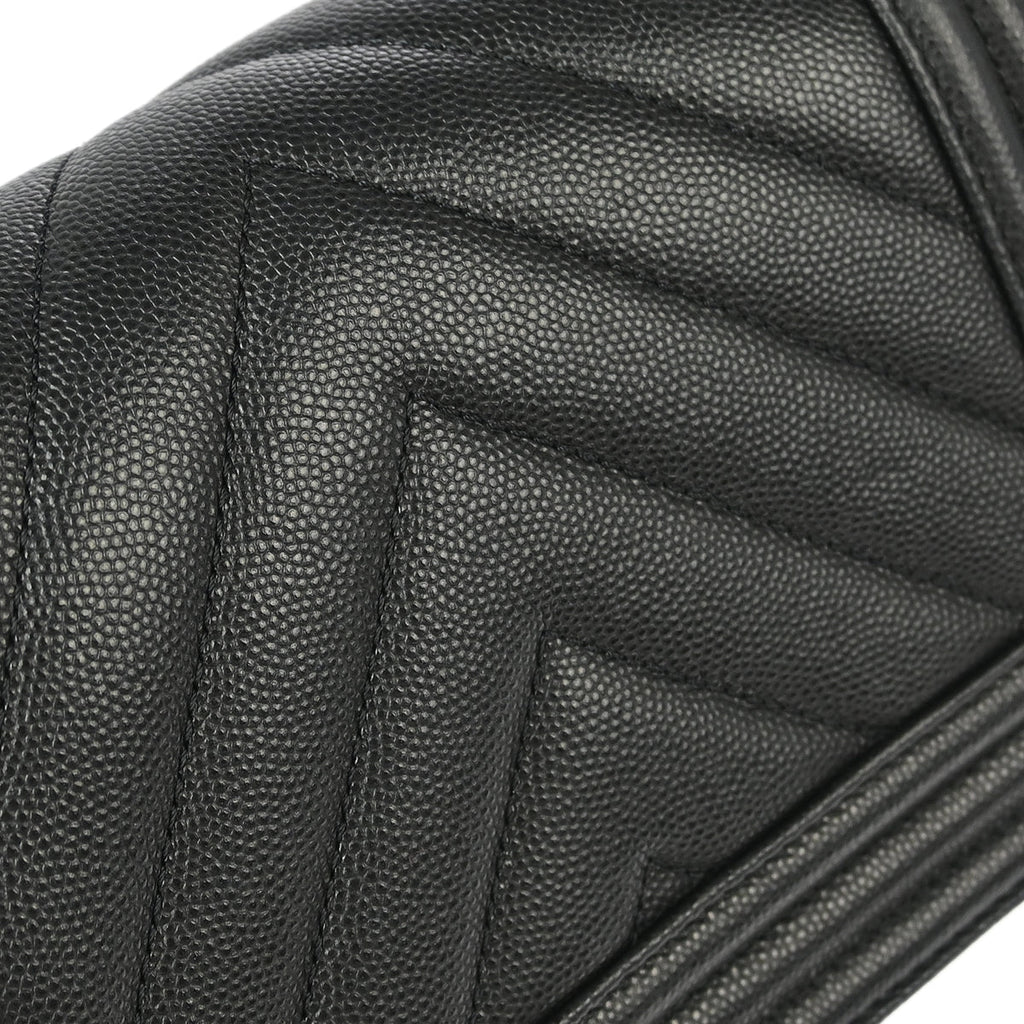 Boy Chanel 2017-2018 Black Caviar Chevron Small Chain Shoulder Bag
