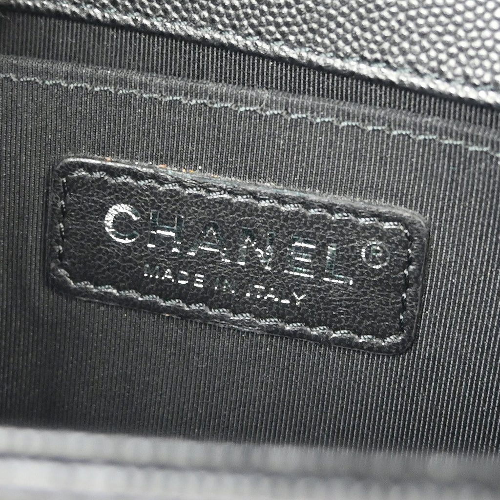 Boy Chanel 2017-2018 Black Caviar Chevron Small Chain Shoulder Bag