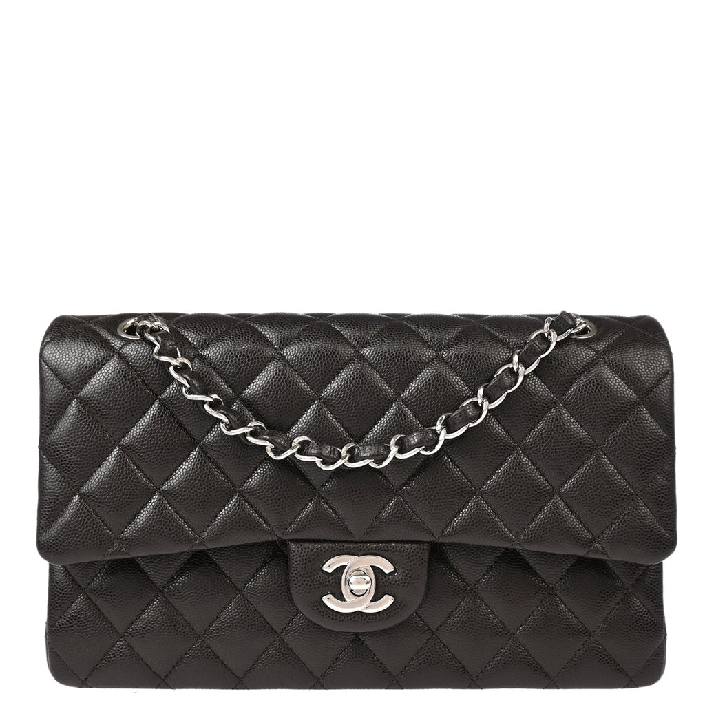 Chanel 2018-2019 Brown Calfskin Medium Classic Double Flap Shoulder Bag