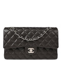 Chanel 2018-2019 Brown Calfskin Medium Classic Double Flap Shoulder Bag