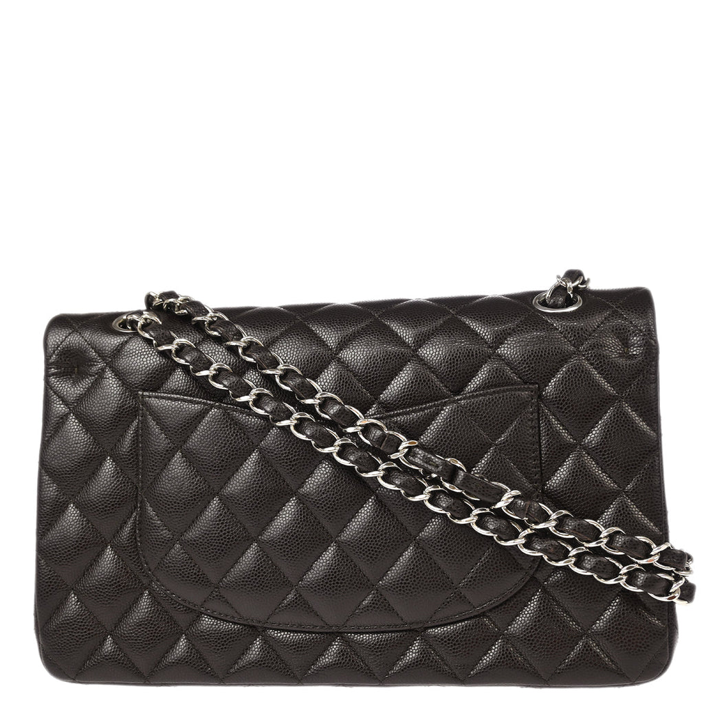 Chanel 2018-2019 Brown Calfskin Medium Classic Double Flap Shoulder Bag
