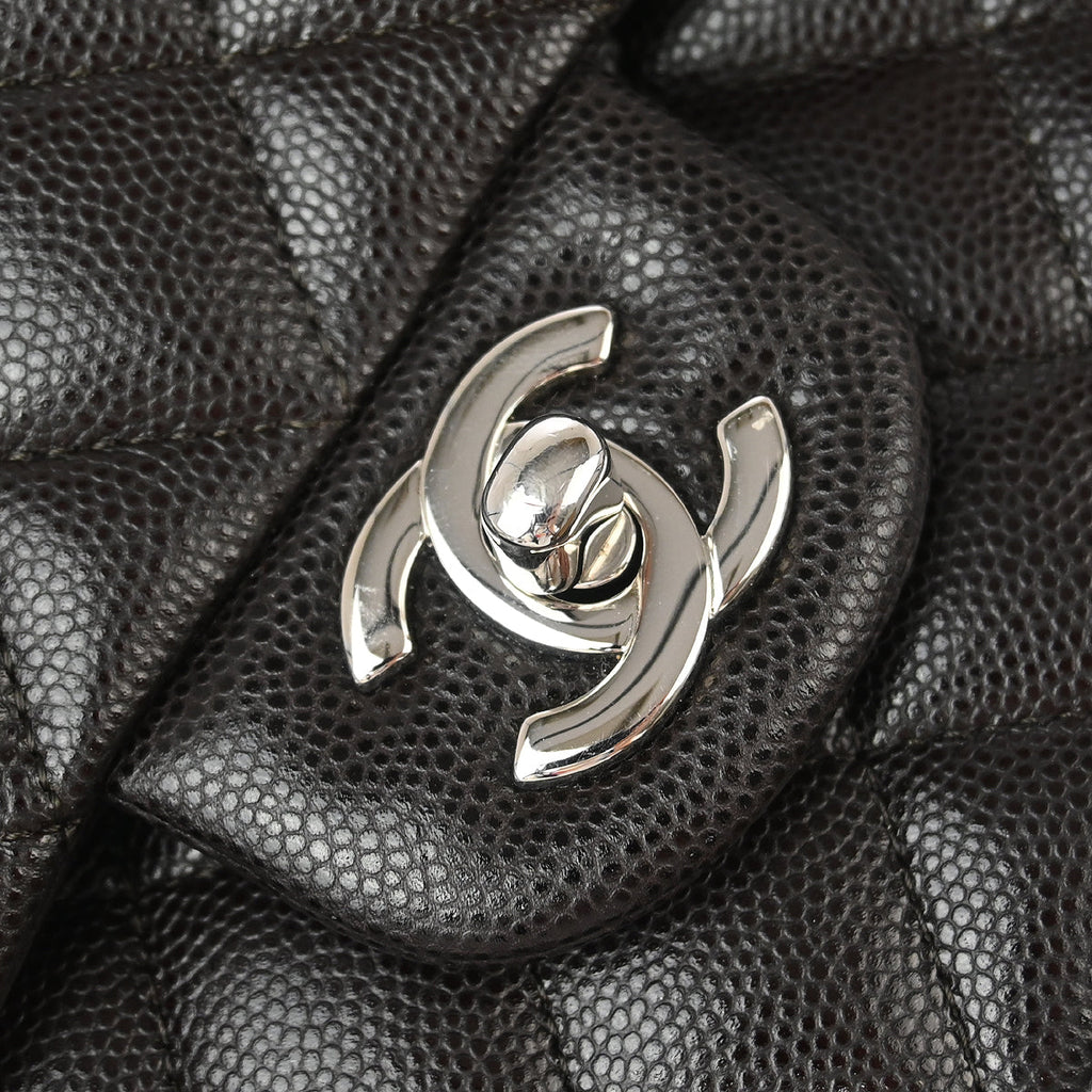 Chanel 2018-2019 Brown Calfskin Medium Classic Double Flap Shoulder Bag