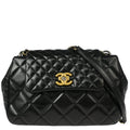 Chanel 2015-2016 Black Calfskin Daily Walk Accordion Flap Bag