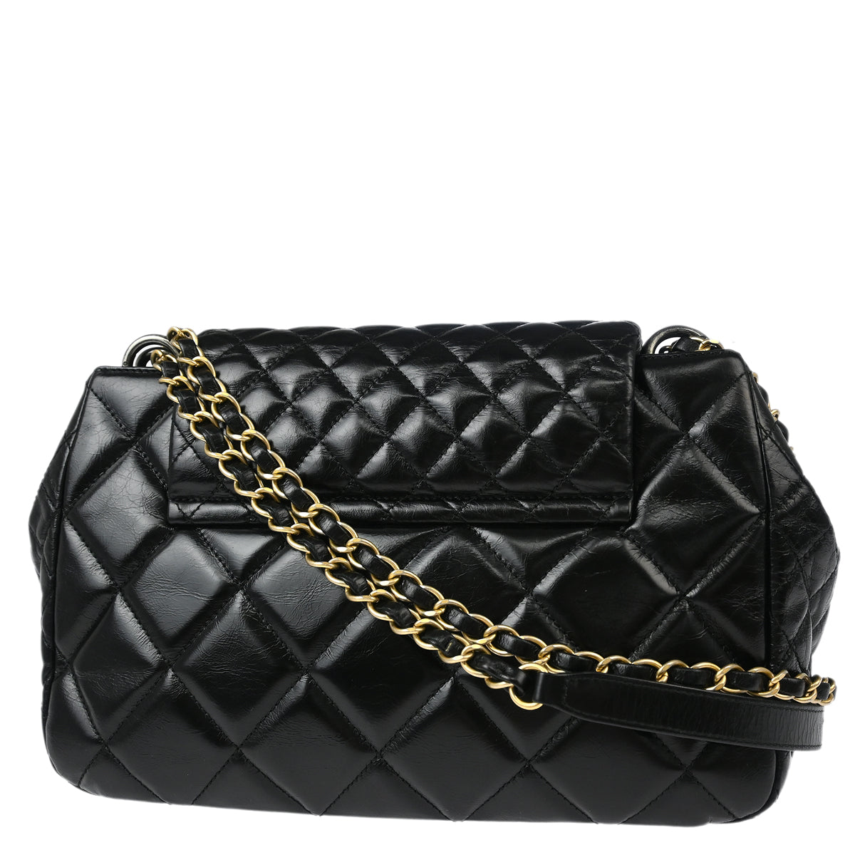 Chanel 2015-2016 Black Calfskin Daily Walk Accordion Flap Bag