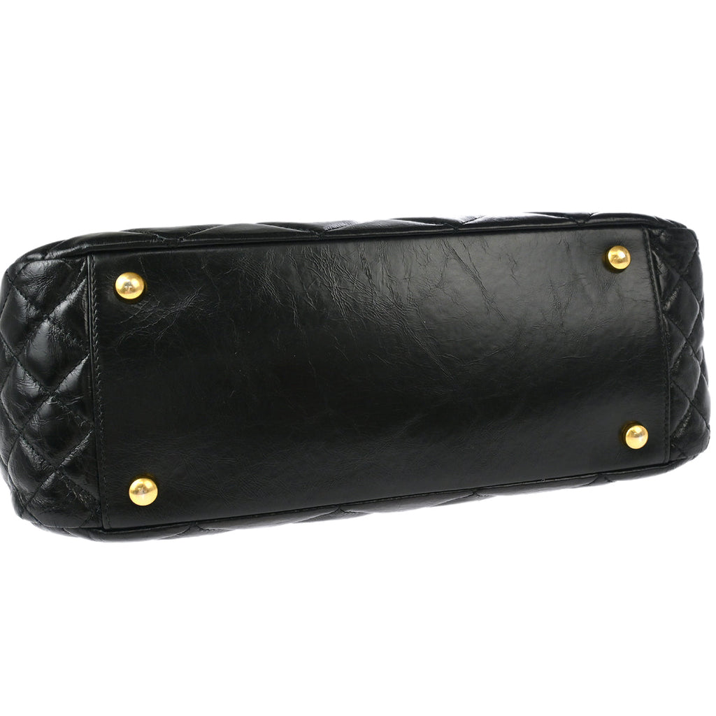 Chanel 2015-2016 Black Calfskin Daily Walk Accordion Flap Bag