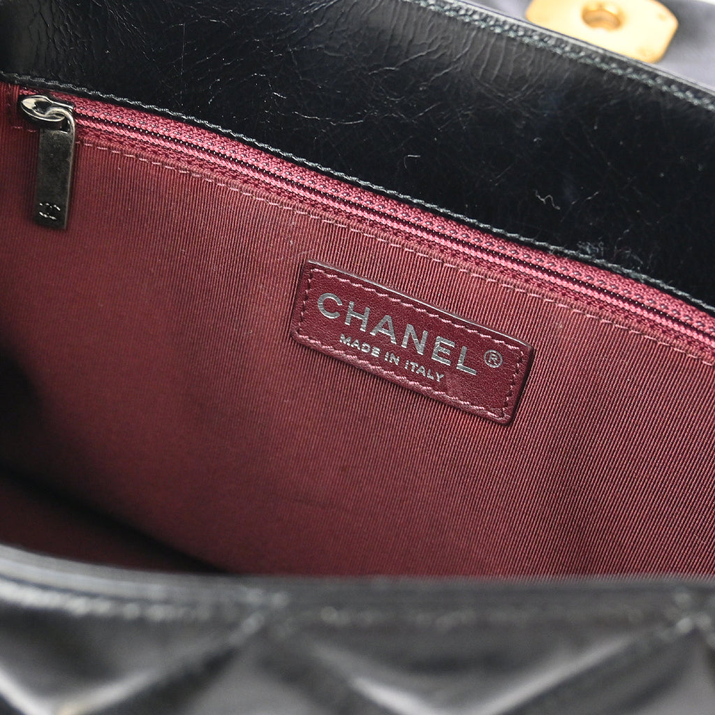 Chanel 2015-2016 Black Calfskin Daily Walk Accordion Flap Bag