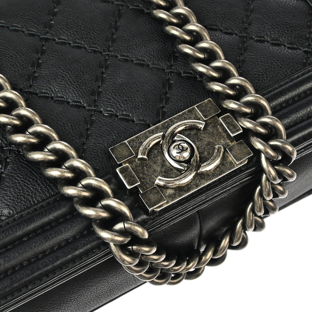 Boy Chanel 2015-2016 Black Calfskin Medium Shoulder Bag