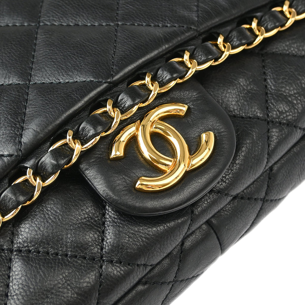Chanel Black Calfskin Luxury Line Chain Me Shoulder Bag