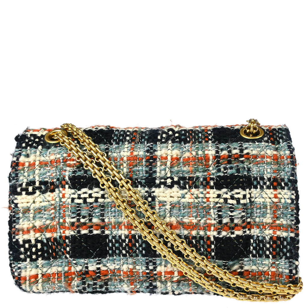 Chanel 2015-2016 Multicolor Tweed 2.55 Medium Classic Double Flap Shoulder Bag