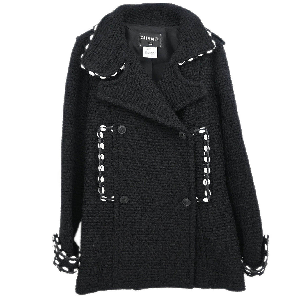 Chanel 2010 Double Breasted Jacket Black #38