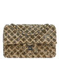 Chanel Beige Satin Sequins Shoulder Bag