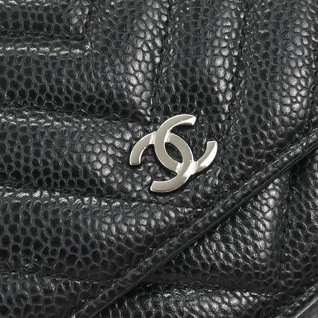 Chanel Black Caviar Chevron Classic WOC Wallet On Chain