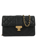 Chanel Black Lambskin Chevron WOC Wallet On Chain