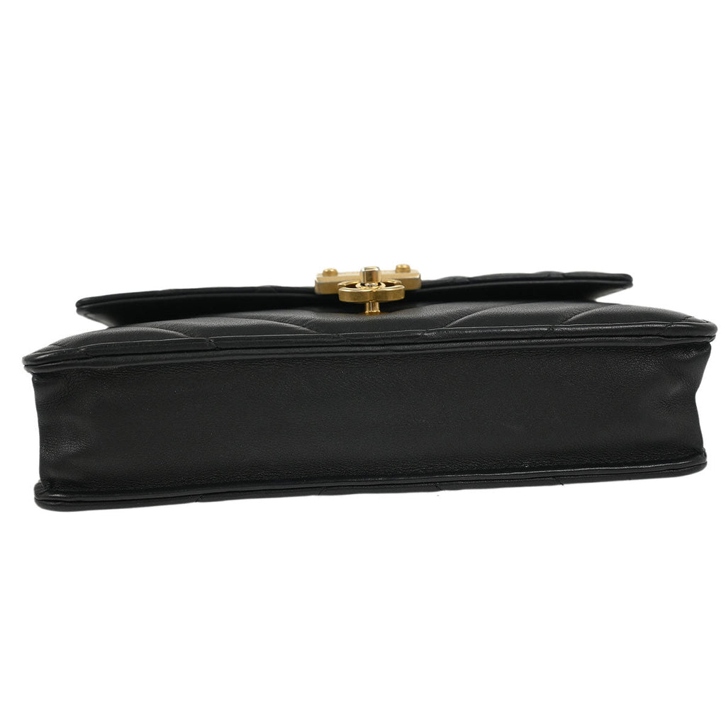 Chanel Black Lambskin Chevron WOC Wallet On Chain