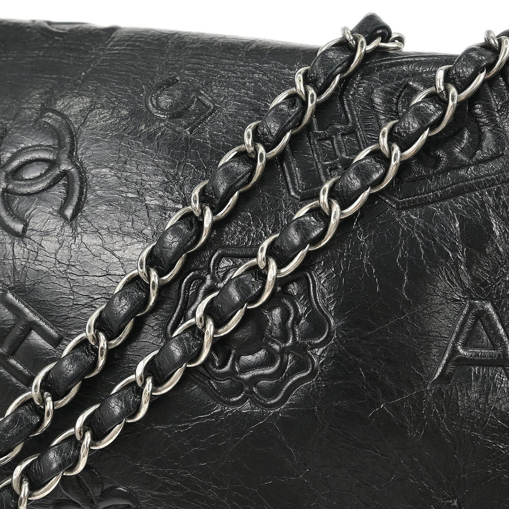 Chanel 2014 Black Calfskin Icon Shoulder Bag