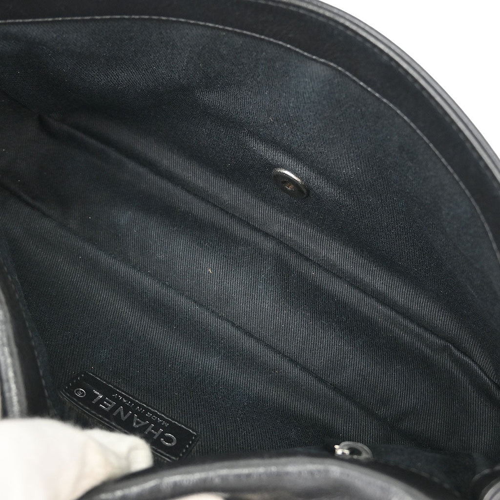 Chanel 2014 Black Calfskin Icon Shoulder Bag