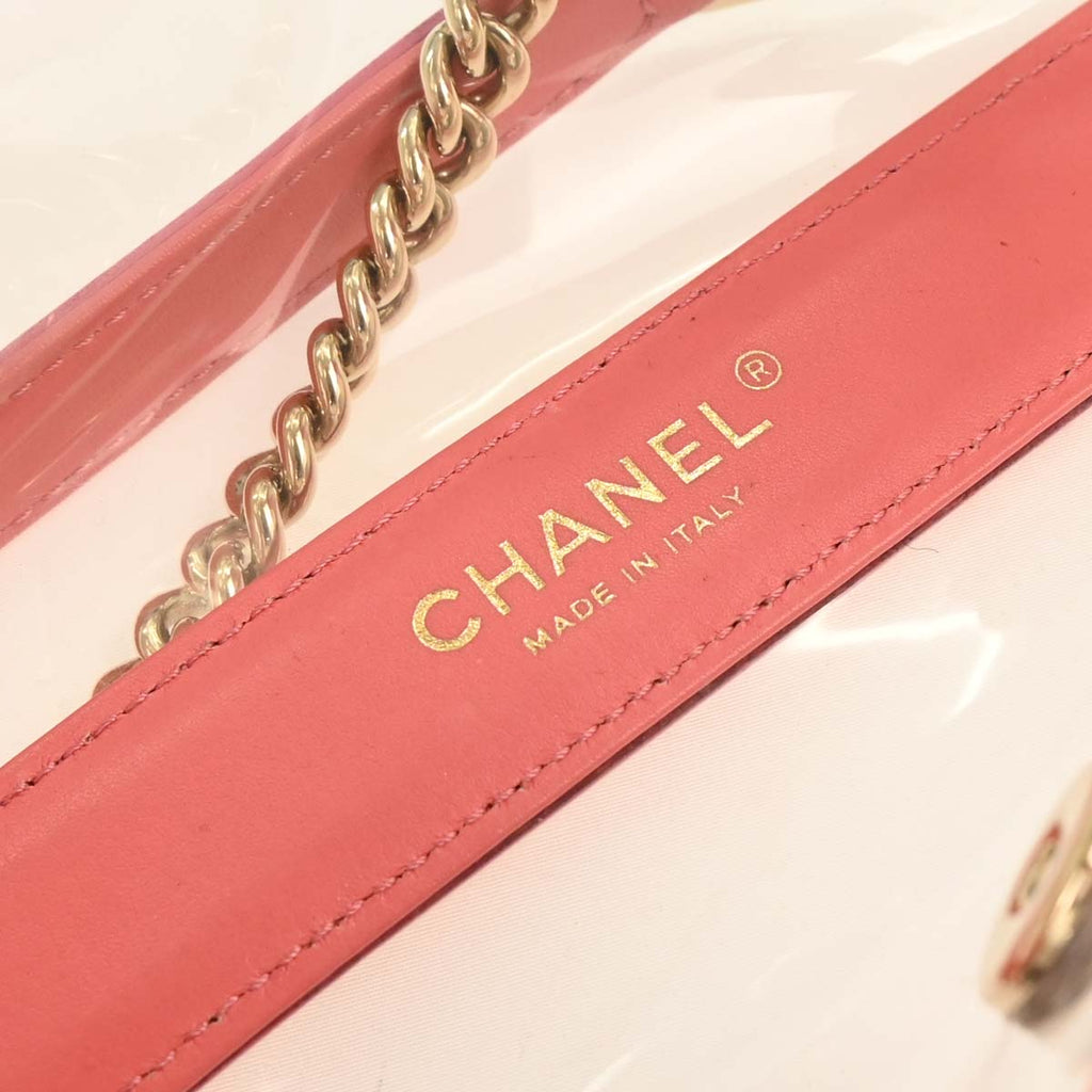 Boy Chanel Clear Pink PVC Patent leather Shoulder Bag
