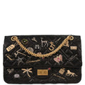 Chanel 2017 Black Calfskin 2.55 Lucky Charm Small Classic Double Flap Bag
