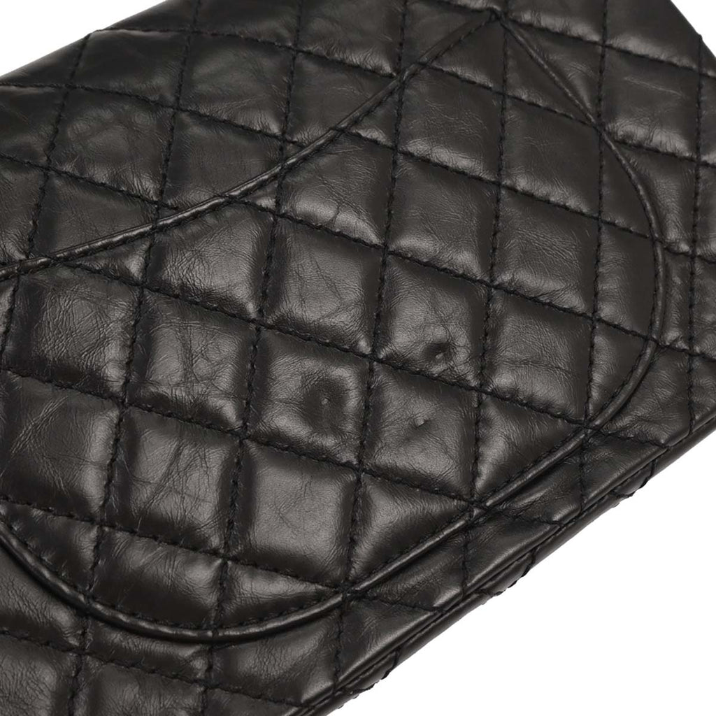 Chanel 2017 Black Calfskin 2.55 Lucky Charm Small Classic Double Flap Bag