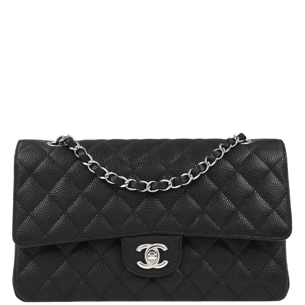 Chanel Black Caviar Medium Classic Double Flap Shoulder Bag