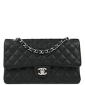 Chanel Black Caviar Medium Classic Double Flap Shoulder Bag