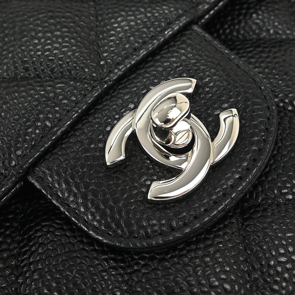 Chanel Black Caviar Medium Classic Double Flap Shoulder Bag