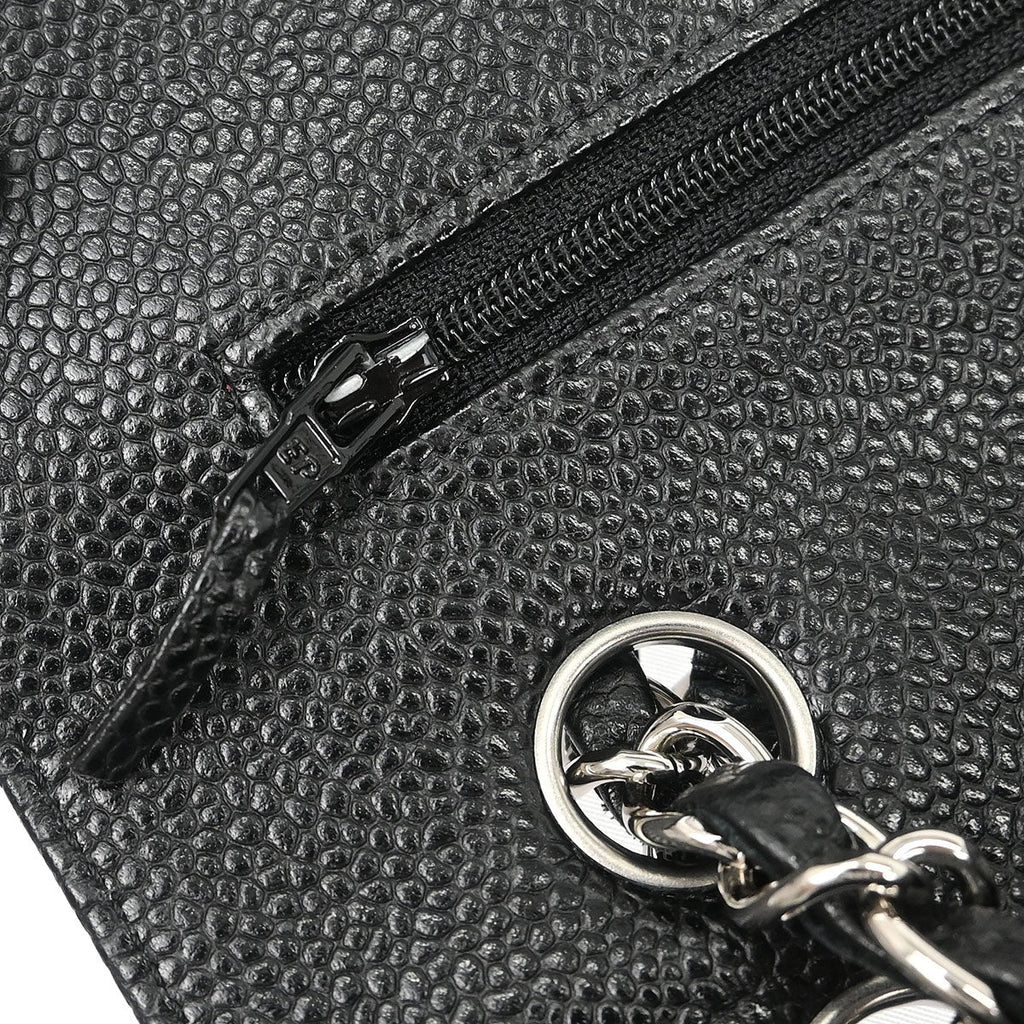Chanel Black Caviar Medium Classic Double Flap Shoulder Bag