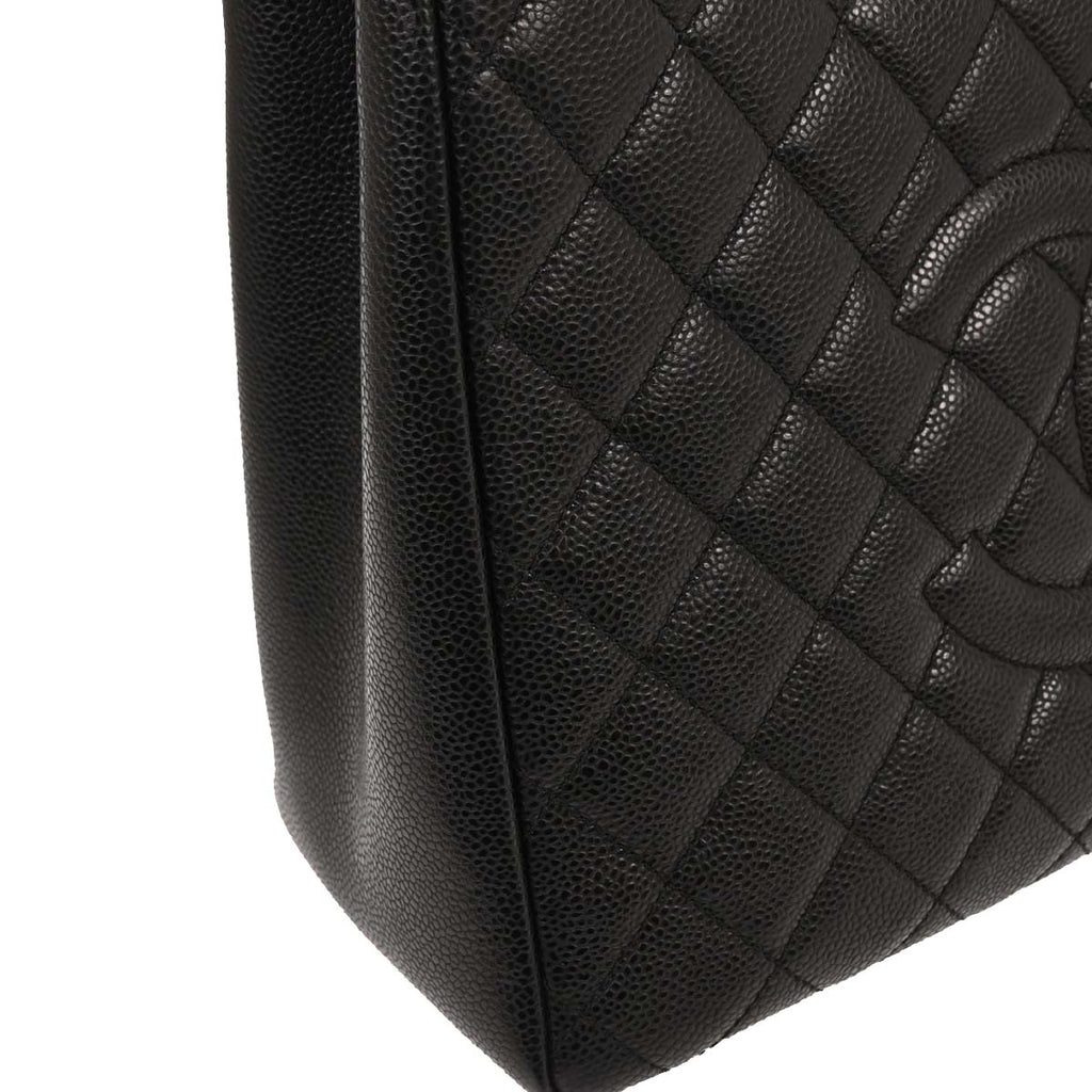 Chanel Black Caviar Grand Shopping Tote GST Chain Handbag