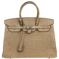 Hermes * Poussiere Mattporosus Birkin 35 Handbag