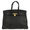 Hermes Black Togo Birkin 35 Handbag