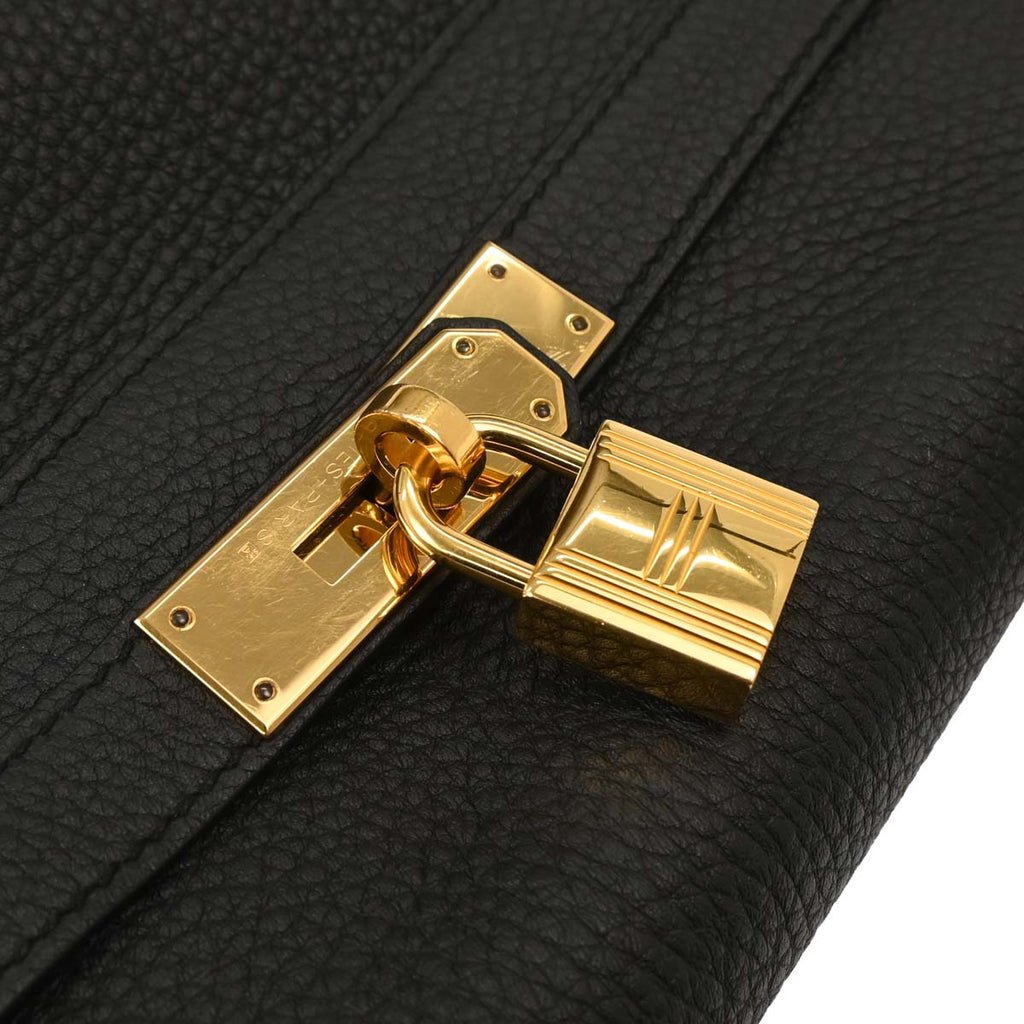 Hermes Black Togo Kelly 35 Retourne 2way Shoulder Handbag
